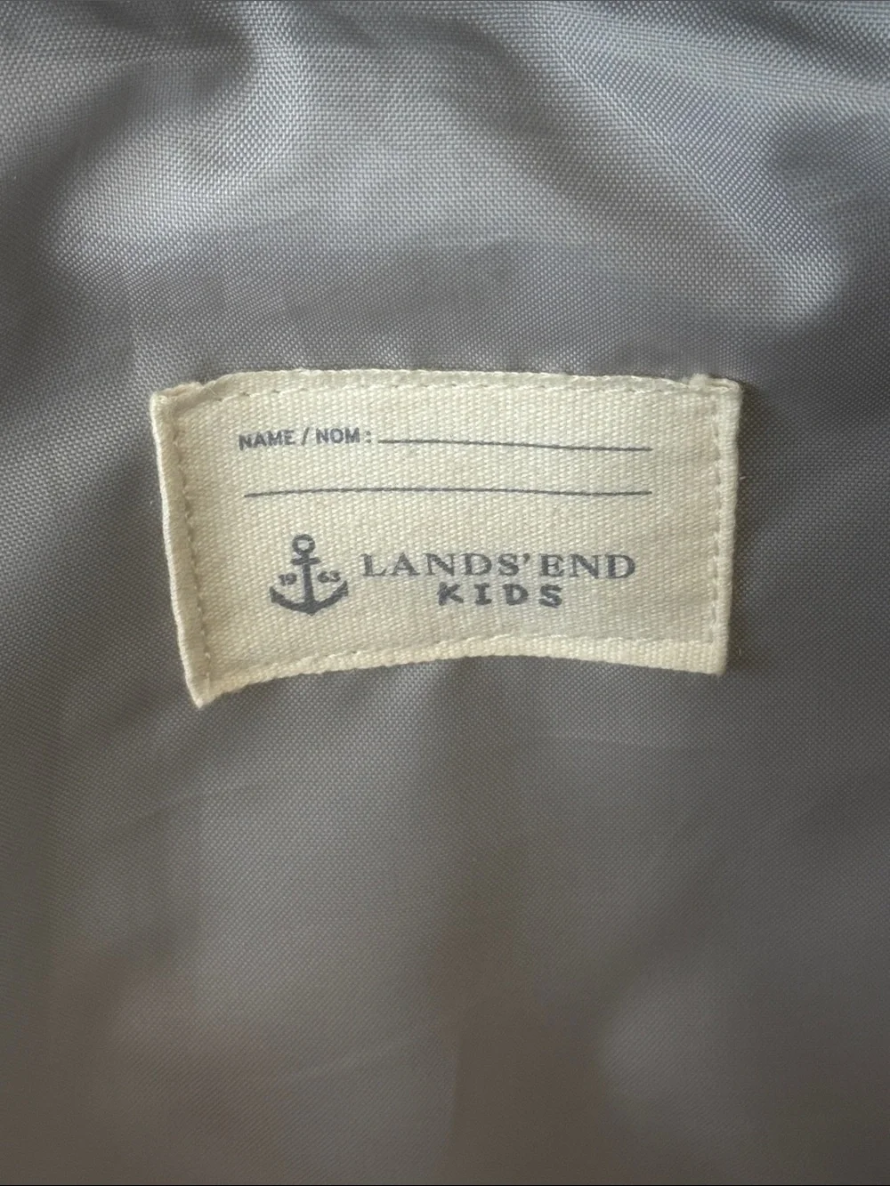 Lands' End Kids Large Red Blue Gray Plaid Backpack 18